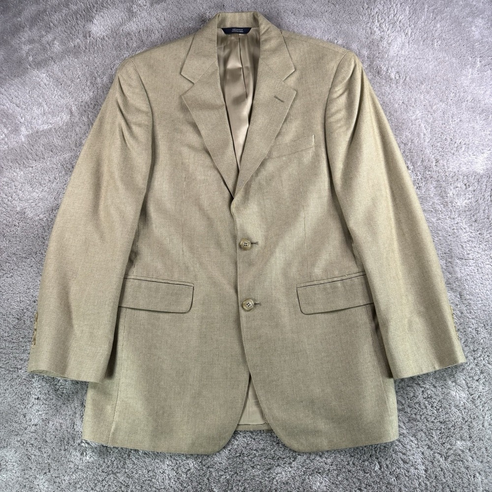 Brooks Brothers Mens 42R Tan Silk Cashmere Blazer Sport Coat 60/40 Luxury